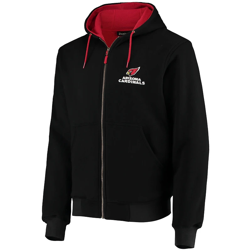 Sweat à capuche entièrement zippé doublure thermique Dunbrooke Arizona Cardinals Craftsman pour homme, noir