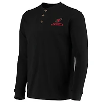 T-shirt à manches longues pour hommes Dunbrooke Arizona Cardinals Logo Maverick Thermal Henley noir
