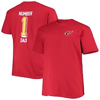Fanatics Cardinal Arizona Cardinals Big & Tall #1 Dad 2-Hit T-shirt pour hommes