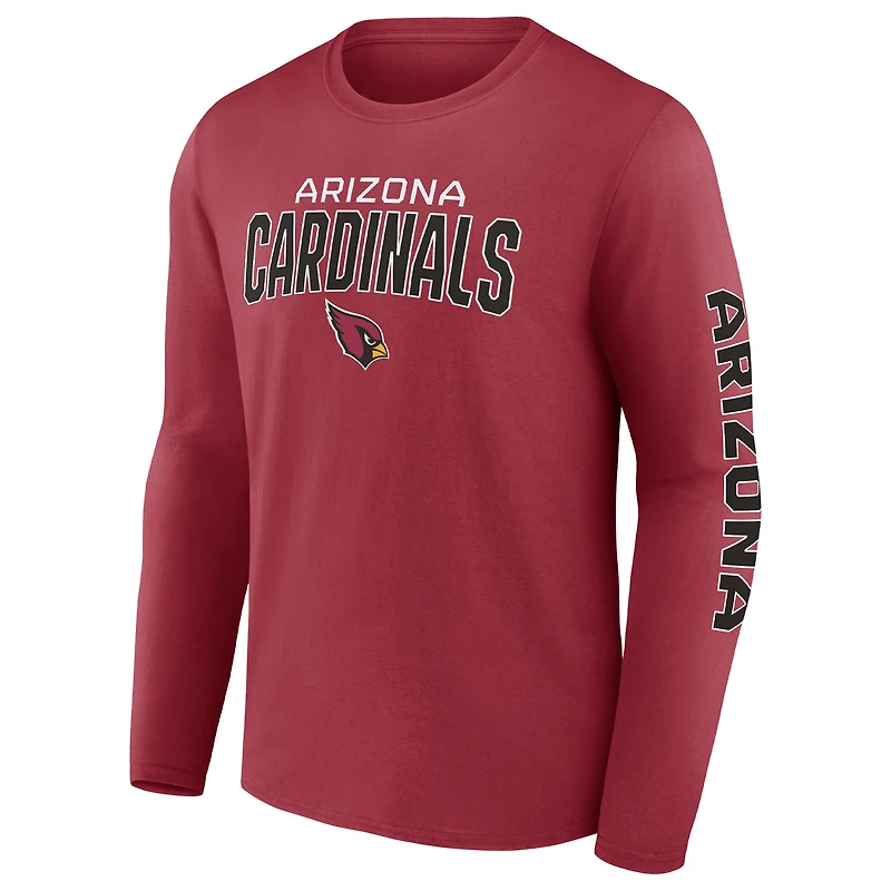 T-shirt à manches longues Fanatics Cardinal Arizona Cardinals Go the Distance pour hommes