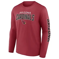 T-shirt à manches longues Fanatics Cardinal Arizona Cardinals Go the Distance pour hommes