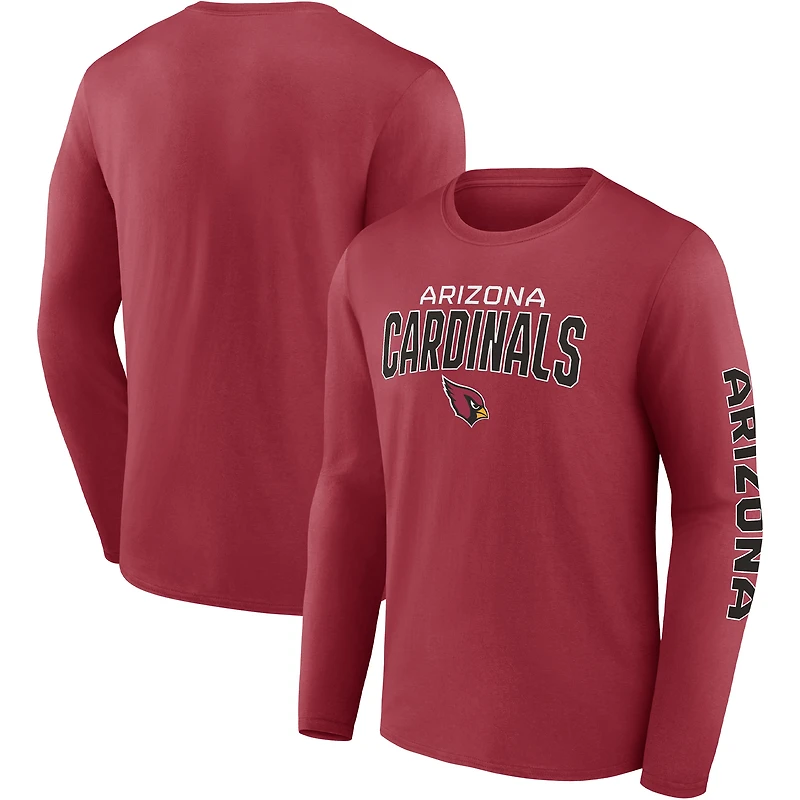 T-shirt à manches longues Fanatics Cardinal Arizona Cardinals Go the Distance pour hommes