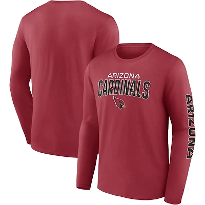 T-shirt à manches longues Fanatics Cardinal Arizona Cardinals Go the Distance pour hommes