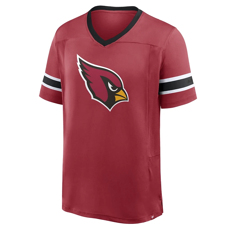 T-shirt col V Hashmark Premium Fanatics Cardinal des Arizona Cardinals pour hommes