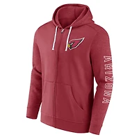 Sweat à capuche entièrement zippé pour hommes Fanatics Cardinal Arizona Cardinals Offensive Lineup