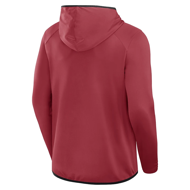 Men's Fanatics Cardinal Arizona Cardinals Transitional Defender Hoodie Long Sleeve T-Shirt