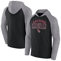 T-shirt à capuche raglan manches longues Fanatics pour homme, gris chiné/noir, Arizona Cardinals, style légendaire