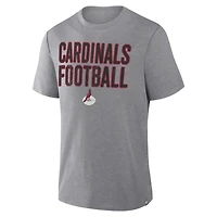 T-shirt tri-blend hommage First Down des Cardinals de l'Arizona pour homme, gris chiné, Fanatics