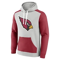 Sweat à capuche en polaire Fanatics Silver/Cardinal pour hommes des Cardinals de l'Arizona Big & Tall Team