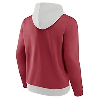 Men's Fanatics Silver/Cardinal Arizona Cardinals Big & Tall Team Fleece Pullover Hoodie