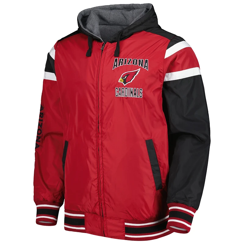 Men's G-III Sports by Carl Banks Cardinal/Gray Arizona Cardinals Extreme Full Back Reversible Hoodie Full-Zip Jacket