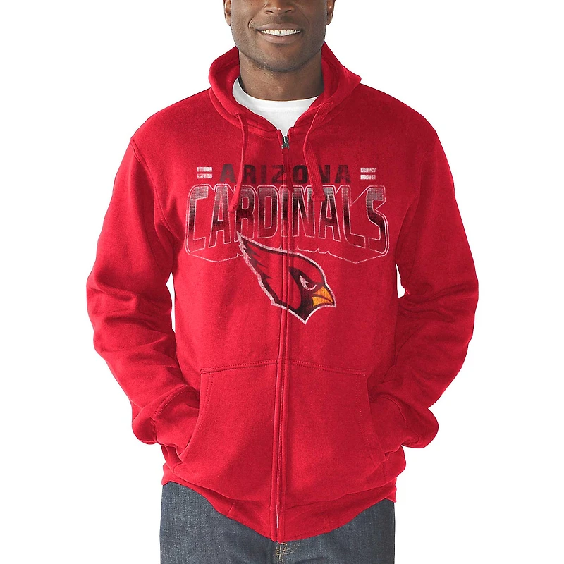 Sweat à capuche entièrement zippé G-III Sports by Carl Banks Cardinal Arizona Cardinals Perfect Season pour homme