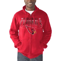 Sweat à capuche entièrement zippé G-III Sports by Carl Banks Cardinal Arizona Cardinals Perfect Season pour homme
