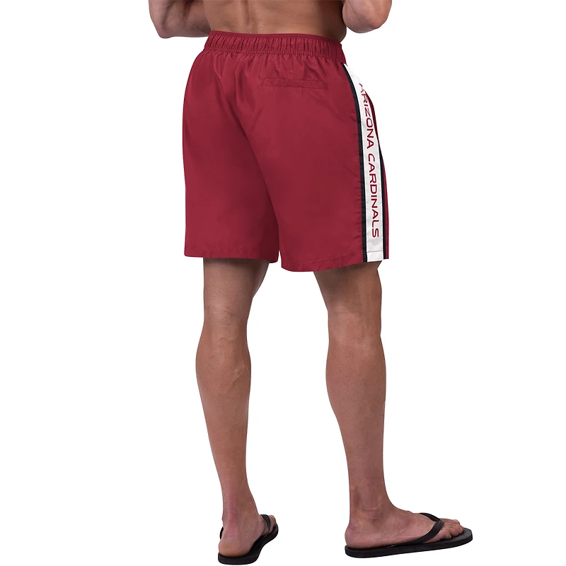 Short de bain G-III Sports by Carl Banks Cardinal Arizona Cardinals Streamline Volley pour hommes