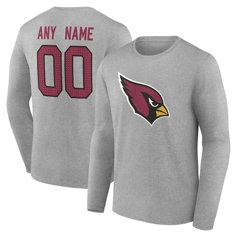 Men's Arizona Cardinals Team Authentic Personalized Name & Number Long Sleeve T-Shirt