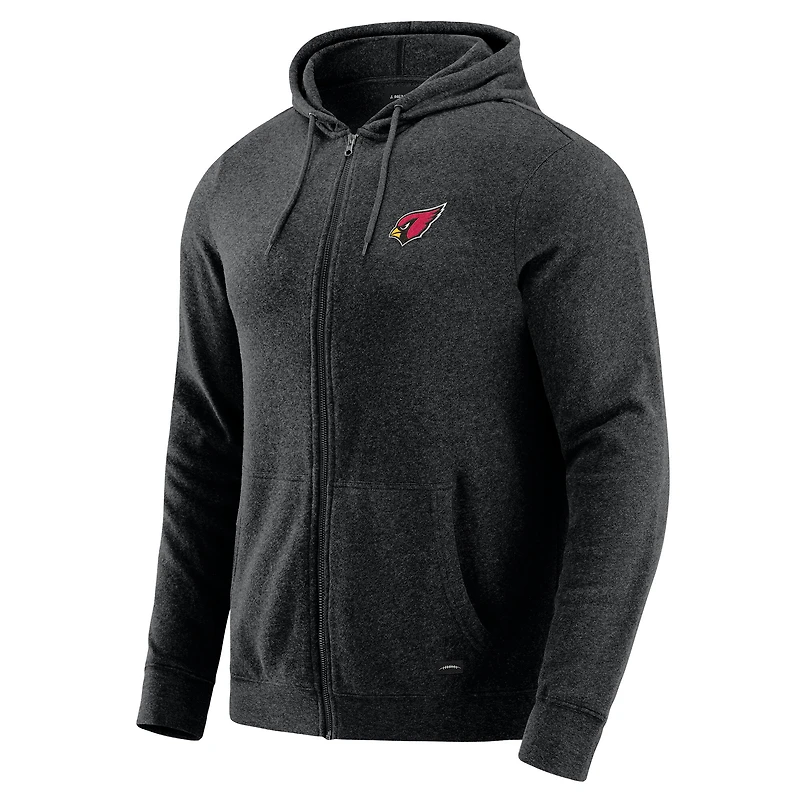 Men's J. Palmer Dark Heather Gray Arizona Cardinals Players Lounge Tri-Blend Full-Zip Hoodie