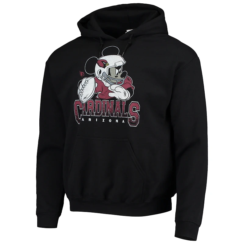 Sweat à capuche noir pour hommes Junk Food Arizona Cardinals Disney Mickey Quarterback