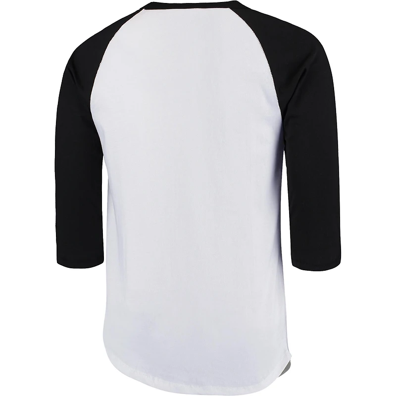 T-shirt à manches 3/4 pour hommes Junk Food blanc/noir Arizona Cardinals All American Raglan