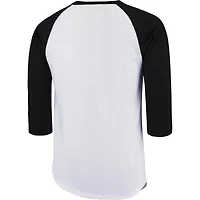 T-shirt à manches 3/4 pour hommes Junk Food blanc/noir Arizona Cardinals All American Raglan