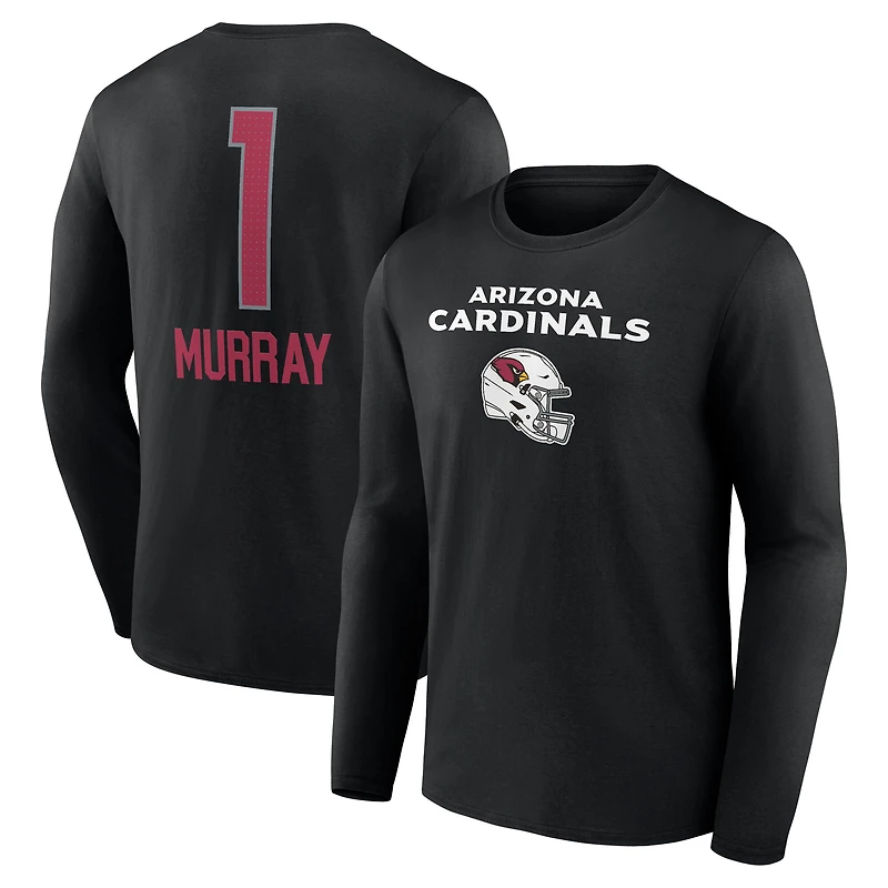 Men's Kyler Murray Black Arizona Cardinals Team Wordmark Name & Number Long Sleeve T-Shirt