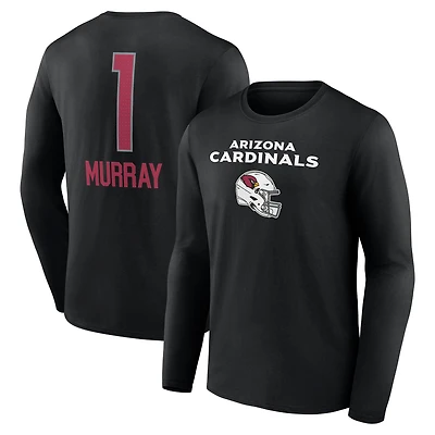 Men's Kyler Murray Black Arizona Cardinals Team Wordmark Name & Number Long Sleeve T-Shirt