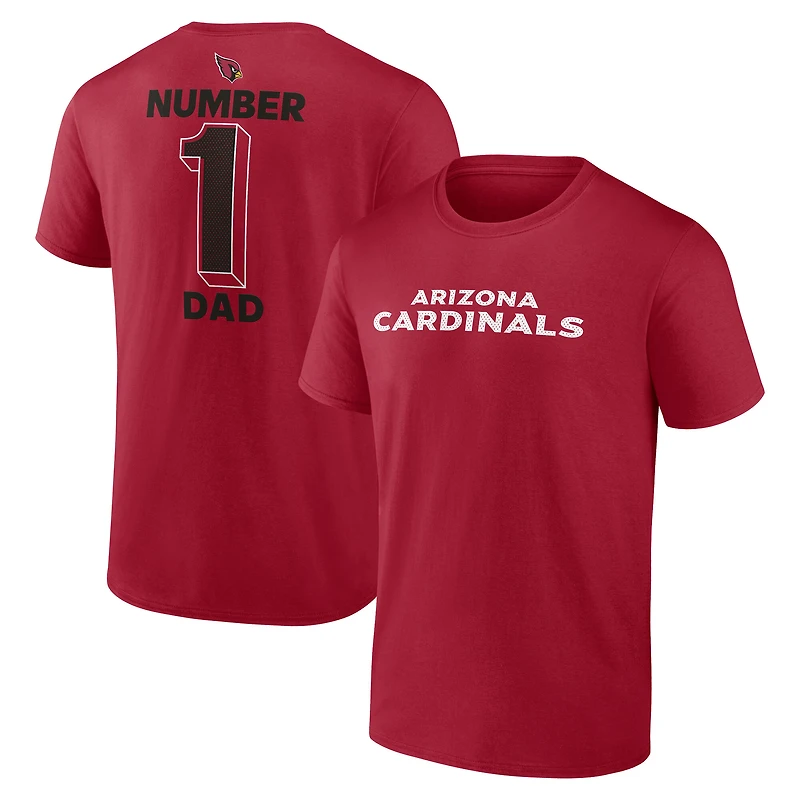 Men's Logo Athletic Cardinal Arizona Cardinals #1 Dad Jersey T-Shirt