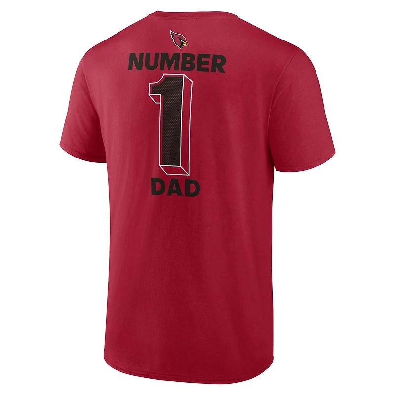 Men's Logo Athletic Cardinal Arizona Cardinals #1 Dad Jersey T-Shirt
