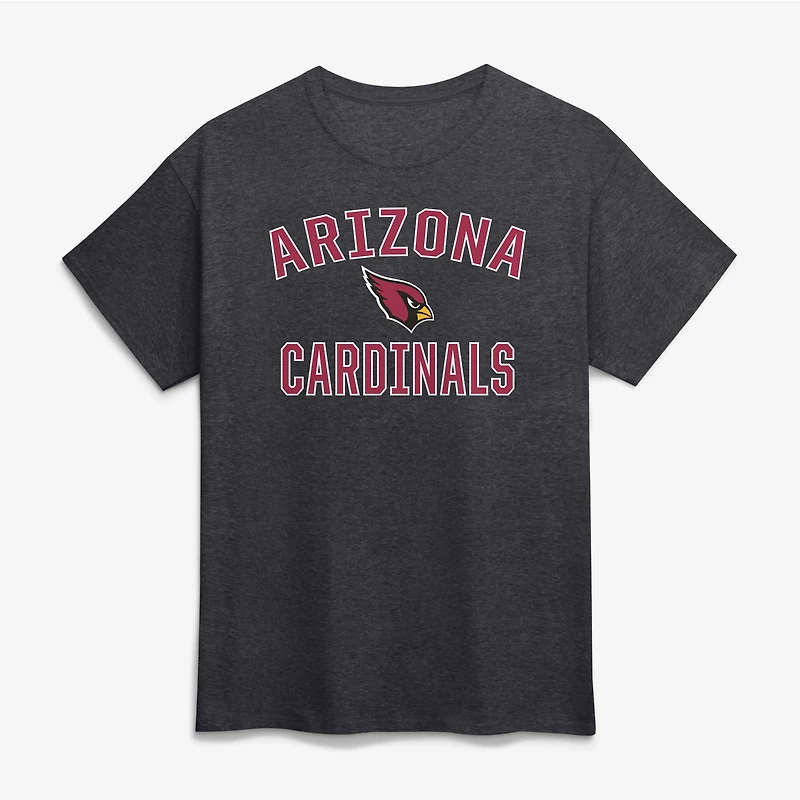 Men's Logo Athletic Charcoal Arizona Cardinals Cotton Victory Arch T-Shirt