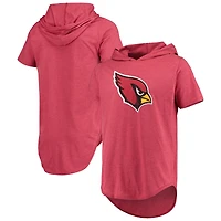 Majestic Threads Cardinal Arizona Cardinals Logo principal T-shirt à capuche en trois mélanges pour homme