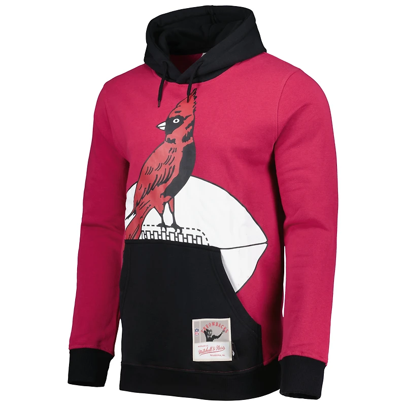 Chandail à capuchon pour homme Mitchell & Ness Cardinal Arizona Cardinals Big Face 5.0