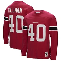 Haut à manches longues pour homme Mitchell & Ness Pat Tillman Cardinal Arizona Cardinals Throwback Retired Player Name Number
