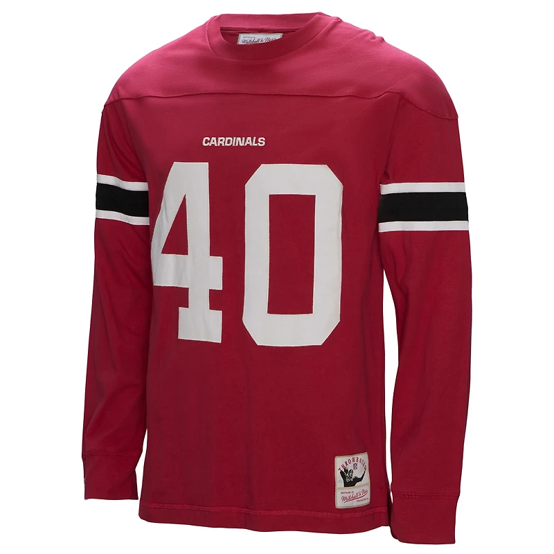 Haut à manches longues pour homme Mitchell & Ness Pat Tillman Cardinal Arizona Cardinals Throwback Retired Player Name Number