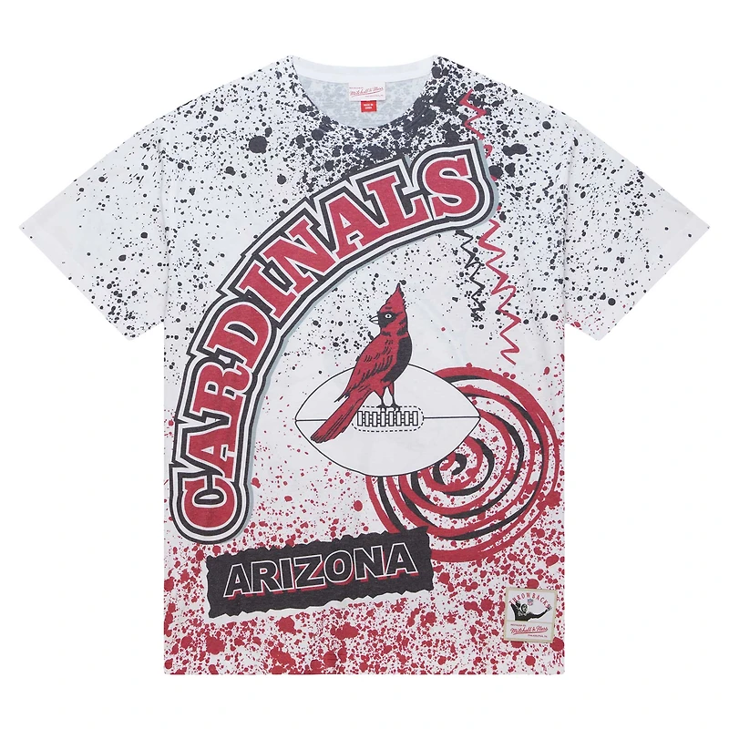 T-shirt blanc sublimé pour homme Mitchell & Ness Arizona Cardinals Team Burst
