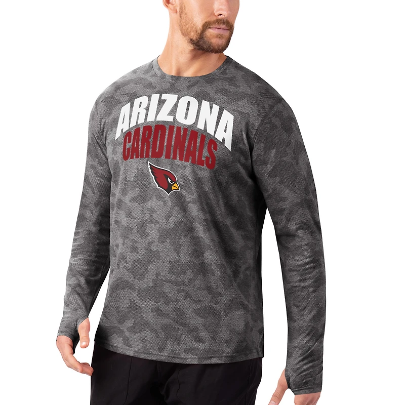 T-shirt à manches longues MSX by Michael Strahan noir pour homme Arizona Cardinals Camo Performance