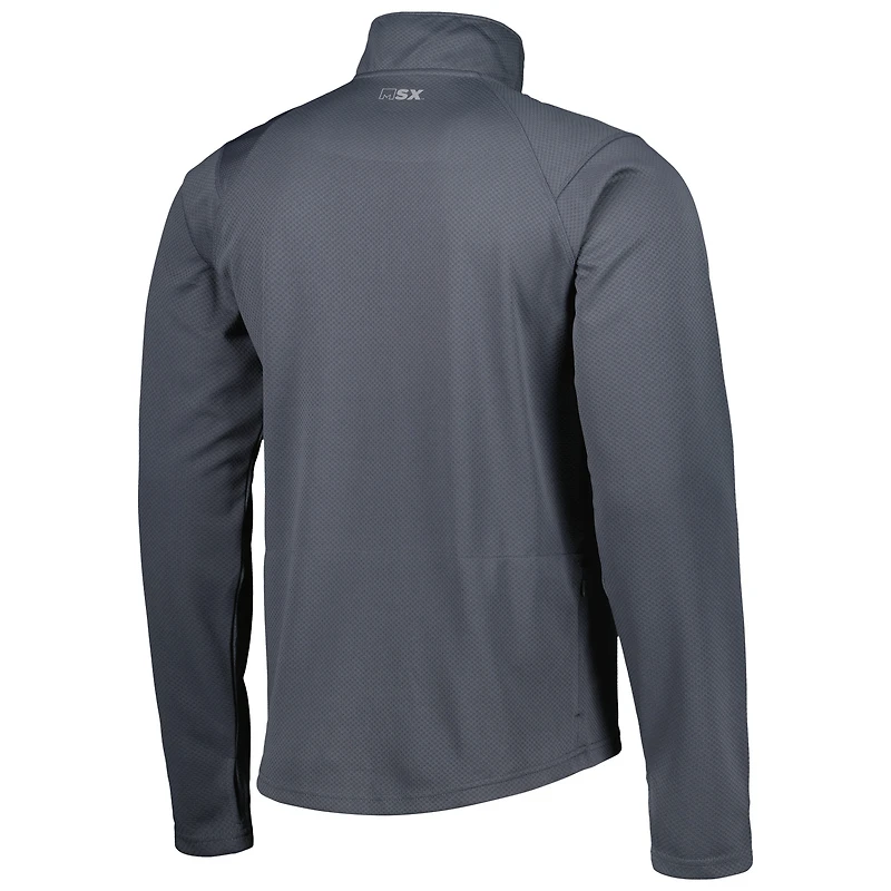 Men's MSX by Michael Strahan Charcoal Arizona Cardinals Half-Zip Pullover