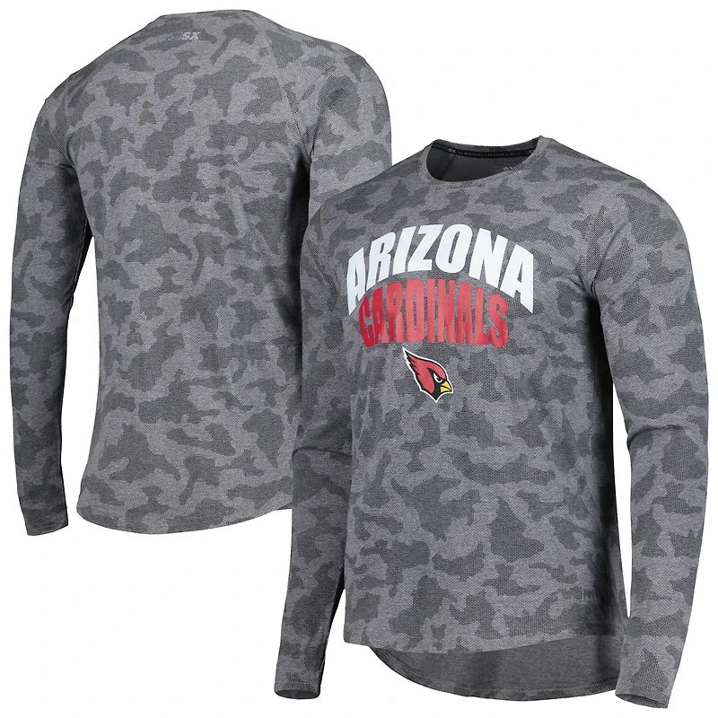 T-shirt à manches longues camouflage MSX by Michael Strahan pour homme des Cardinals de l'Arizona, gris