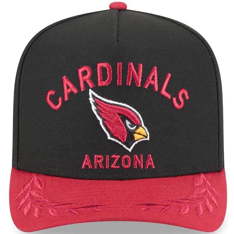 Casquette snapback A-Frame 9FIFTY noire/cardinale New Era pour homme, Arizona Cardinals, repêchage NFL 2025