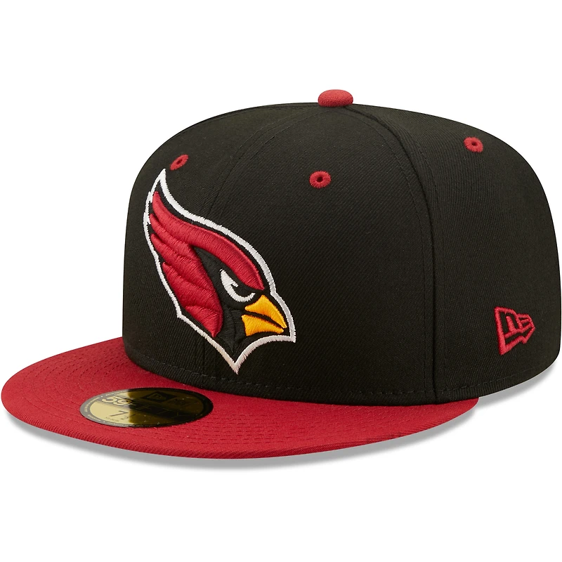 Men's New Era Black/Cardinal Arizona Cardinals Flipside 2Tone 59FIFTY Fitted Hat