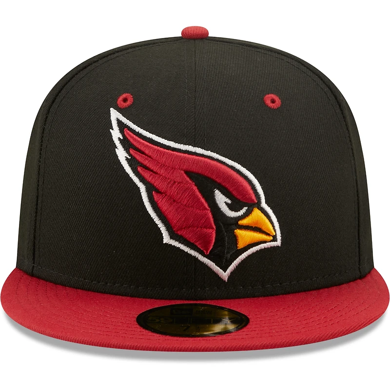 Men's New Era Black/Cardinal Arizona Cardinals Flipside 2Tone 59FIFTY Fitted Hat