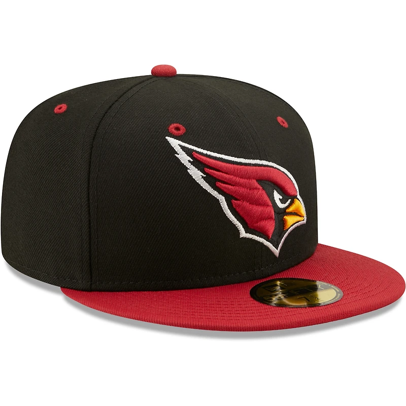 Men's New Era Black/Cardinal Arizona Cardinals Flipside 2Tone 59FIFTY Fitted Hat