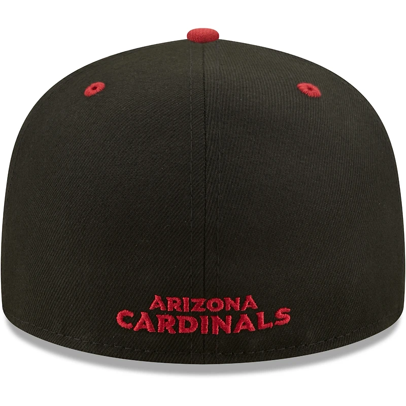Men's New Era Black/Cardinal Arizona Cardinals Flipside 2Tone 59FIFTY Fitted Hat