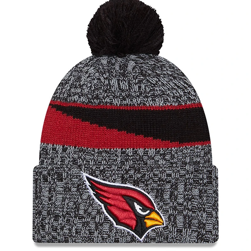 Bonnet à revers noir New Era Arizona Cardinals 2023 avec pompon