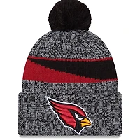 Bonnet à revers noir New Era Arizona Cardinals 2023 avec pompon