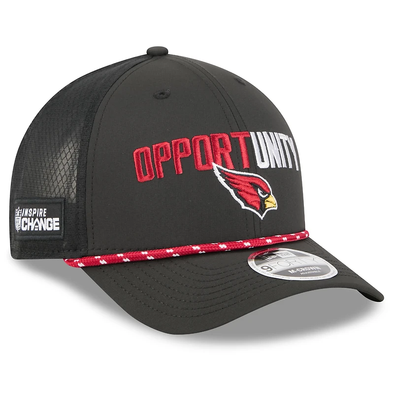 Men's New Era Black Arizona Cardinals 2025 Inspire Change 9FORTY M-Crown Adjustable Hat