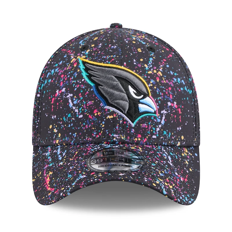 Casquette New Era noire Arizona Cardinals 2025 NFL Crucial Catch 39THIRTY Flex pour homme