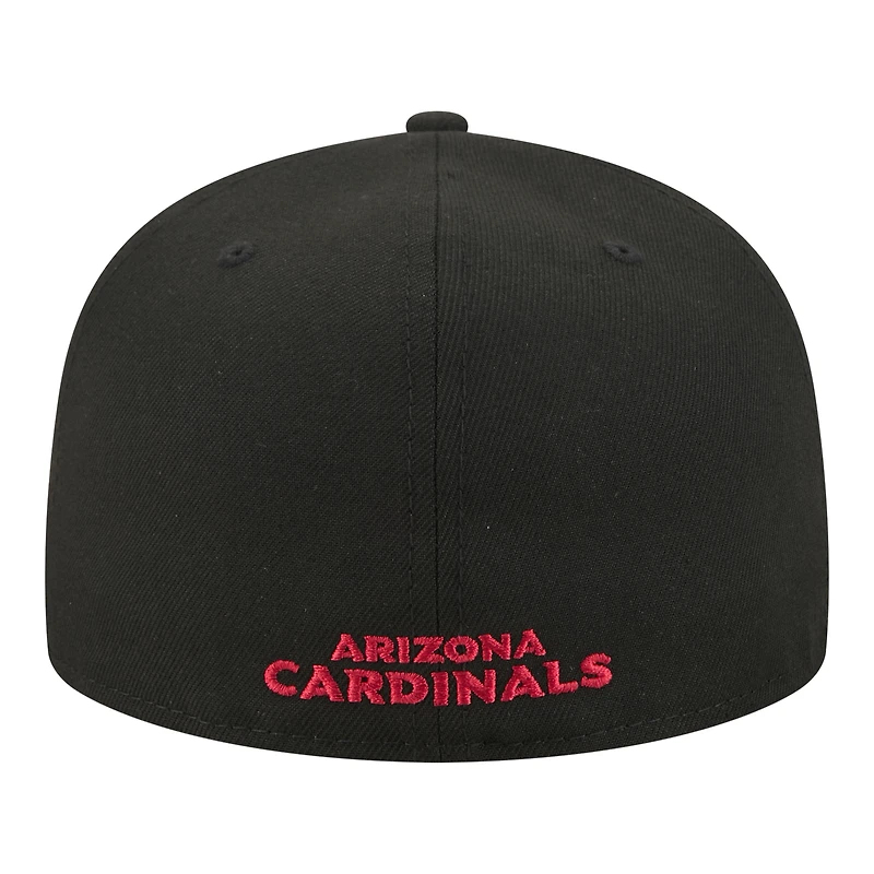 Casquette ajustée New Era Arizona Cardinals 59FIFTY noire pour homme