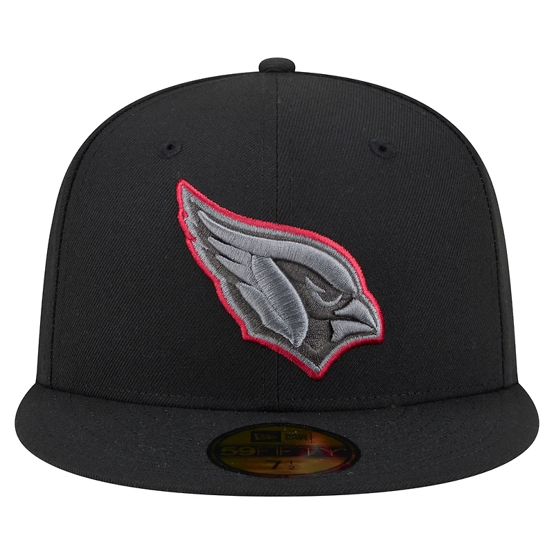Men's New Era  Black Arizona Cardinals Color Pop 59FIFTY Fitted Hat