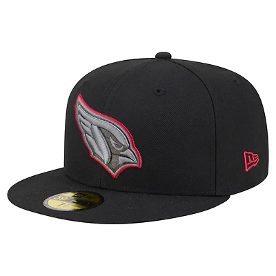 Men's New Era Black Arizona Cardinals Color Pop 59FIFTY Fitted Hat