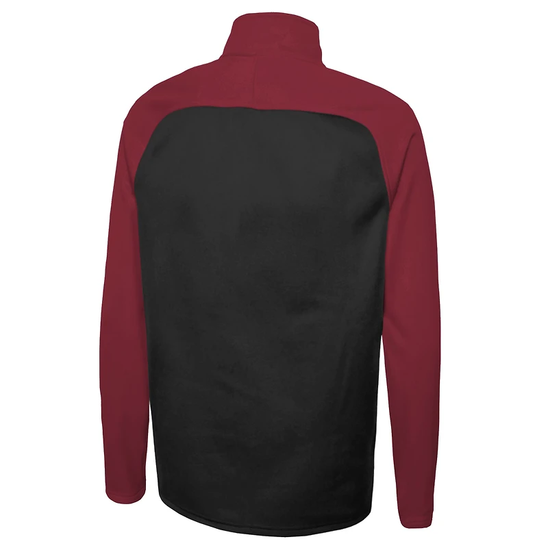 Veste à demi-glissière raglan New Era Arizona Cardinals Combine Authentic O-Line noire pour homme