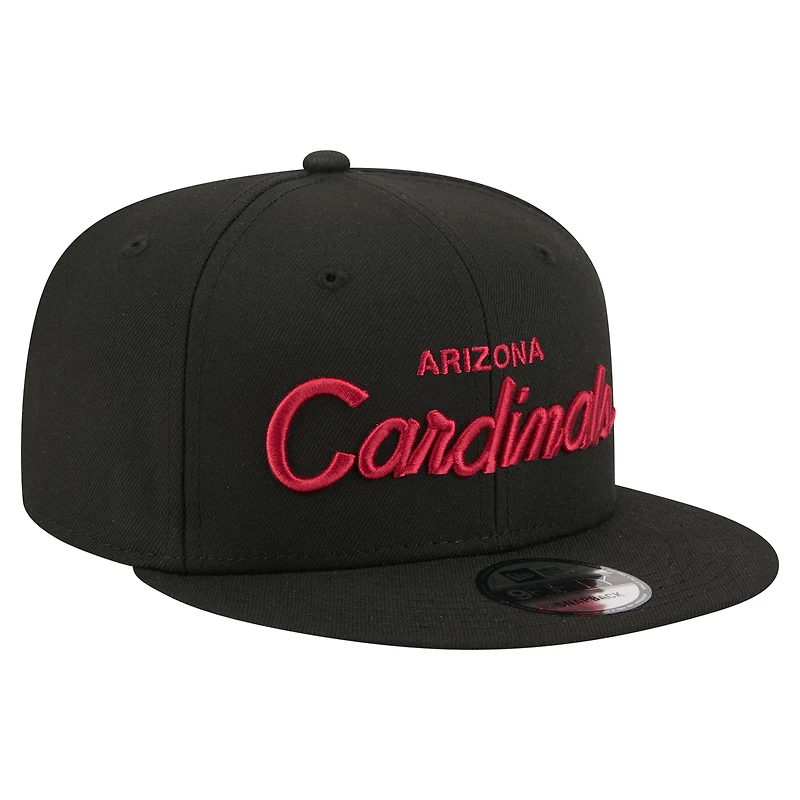 Men's New Era  Black Arizona Cardinals Core Team Script 9FIFTY Snapback Hat